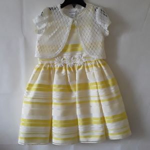 Yellow and white flower girl dress